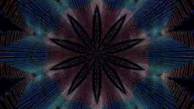 Soyut Kaleydoskop deseni tam renklerle. Sihirli mandala. 4k
