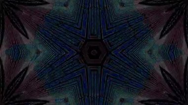 Soyut Kaleydoskop deseni tam renklerle. Sihirli mandala. 4k