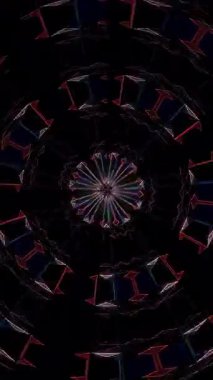 Soyut Kaleydoskop deseni tam renklerle. Sihirli mandala. 4k