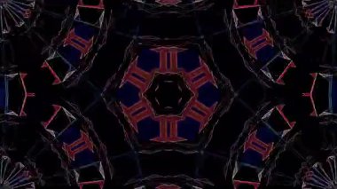 Soyut Kaleydoskop deseni tam renklerle. Sihirli mandala. 4k