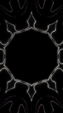 3D animasyon dikey güzel video soyut parlak ışık enerjisi 4K soyut çizgiler merkezde parlayan renkli ışık, siyah arkaplan