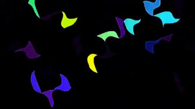 güzel renkli video soyut parlak ışık enerjisi 4K düz çizgi dalgaları siyah arkaplan üzerinde parıldayan ışık etkisi