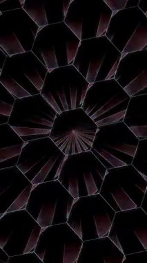 3D animasyon dikey güzel video soyut parlak ışık enerjisi 4K soyut çizgiler merkezde parlayan renkli ışık, siyah arkaplan