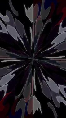 3D animasyon dikey güzel video soyut parlak ışık enerjisi 4K soyut çizgiler merkezde parlayan renkli ışık, siyah arkaplan