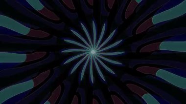 3D animasyon güzel video renkli soyut parlak ışık enerjisi 4K düz çizgi dalgaları merkezde yuvarlak ışık efekti, siyah arkaplan