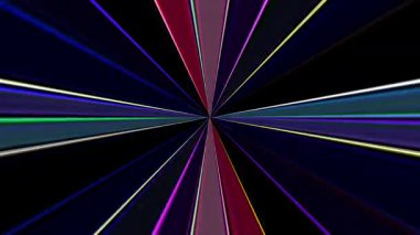 3D soyut parlak çizgiler, dalga, renkli, siyah arkaplan