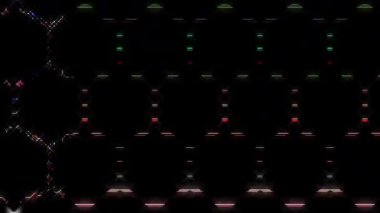 3D soyut parlak çizgiler, dalga, renkli, siyah arkaplan