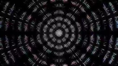 Soyut Kaleydoskop deseni tam renklerle. Sihirli mandala. 4k