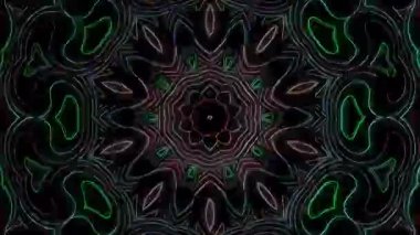 Soyut Kaleydoskop deseni tam renklerle. Sihirli mandala. 4k