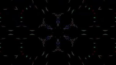 Soyut Kaleydoskop deseni tam renklerle. Sihirli mandala. 4k
