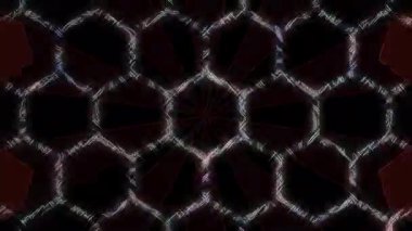 3D soyut parlak çizgiler, dalga, renkli, siyah arkaplan