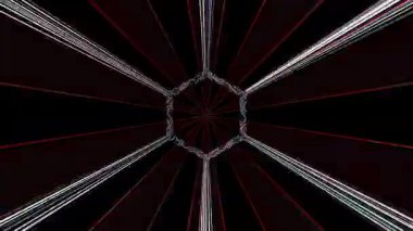 3D soyut parlak çizgiler, dalga, renkli, siyah arkaplan