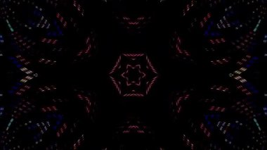 Soyut Kaleydoskop deseni tam renklerle. Sihirli mandala. 4k