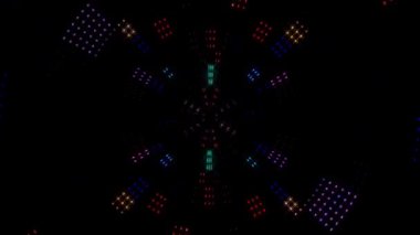 Soyut Kaleydoskop deseni tam renklerle. Sihirli mandala. 4k