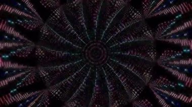 Soyut Kaleydoskop deseni tam renklerle. Sihirli mandala. 4k