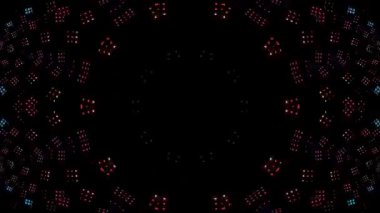 Soyut Kaleydoskop deseni tam renklerle. Sihirli mandala. 4k