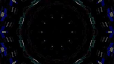 Soyut Kaleydoskop deseni tam renklerle. Sihirli mandala. 4k