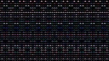 3D shining bright dots set colorful line wave motion, on black background