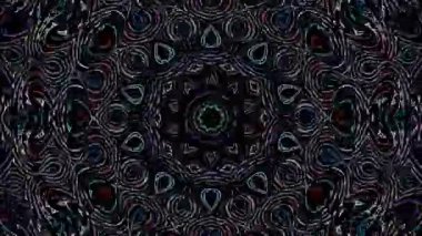 Soyut Kaleydoskop deseni tam renklerle. Sihirli mandala. 4k
