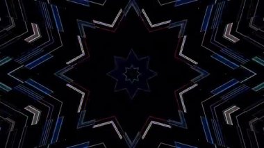 Soyut Kaleydoskop deseni tam renklerle. Sihirli mandala. 4k