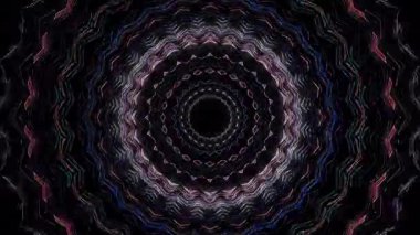 Soyut Kaleydoskop deseni tam renklerle. Sihirli mandala. 4k