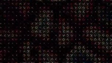 3D soyut parlak çizgiler, dalga, renkli, siyah arkaplan