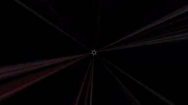 3D soyut parlak çizgiler, dalga, renkli, siyah arkaplan