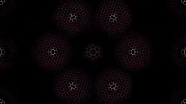 Soyut Kaleydoskop deseni tam renklerle. Sihirli mandala. 4k