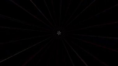 3D soyut parlak çizgiler, dalga, renkli, siyah arkaplan