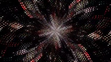 3D soyut parlak çizgiler, dalga, renkli, siyah arkaplan