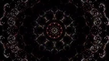 Soyut Kaleydoskop deseni tam renklerle. Sihirli mandala. 4k