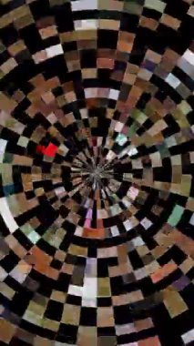 3D animasyon dikey güzel video soyut parlak ışık enerjisi 4K soyut çizgiler merkezde parlayan renkli ışık, siyah arkaplan