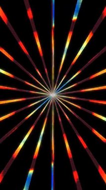 3D animation vertical beautiful video colorful abstract bright light energy 4K of smooth lines waves glittering light effect on black background