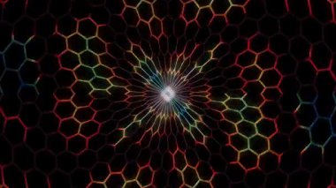 Soyut Kaleydoskop deseni tam renklerle. Sihirli mandala. 4k