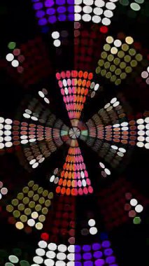 3D animasyon dikey güzel video soyut parlak ışık enerjisi 4K soyut çizgiler merkezde parlayan renkli ışık, siyah arkaplan