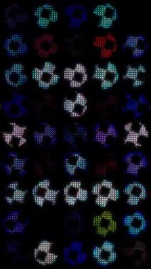 3D soyut parlak çizgiler, dalga, renkli, siyah arkaplan