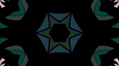 Soyut Kaleydoskop deseni tam renklerle. Sihirli mandala. 4k