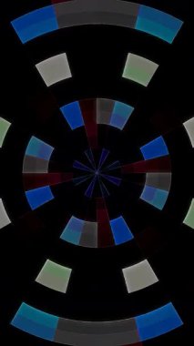 Soyut Kaleydoskop deseni tam renklerle. Sihirli mandala. 4k