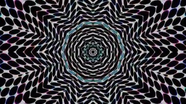 3D animasyon güzel video renkli soyut parlak ışık enerjisi 4K düz çizgi dalgaları merkezde yuvarlak ışık efekti, siyah arkaplan