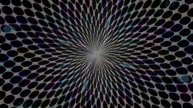 3D animasyon güzel video renkli soyut parlak ışık enerjisi 4K düz çizgi dalgaları merkezde yuvarlak ışık efekti, siyah arkaplan