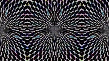 3D animasyon güzel video renkli soyut parlak ışık enerjisi 4K düz çizgi dalgaları merkezde yuvarlak ışık efekti, siyah arkaplan