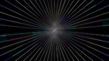 3D soyut parlak çizgiler, dalga, renkli, siyah arkaplan