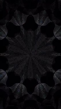 3D animasyon güzel video renkli soyut parlak ışık enerjisi 4K düz çizgi dalgaları merkezde yuvarlak ışık efekti, siyah arkaplan