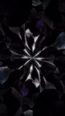 3D animasyon güzel video renkli soyut parlak ışık enerjisi 4K düz çizgi dalgaları merkezde yuvarlak ışık efekti, siyah arkaplan