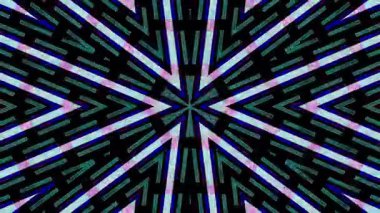 3D animasyon güzel video renkli soyut parlak ışık enerjisi 4K düz çizgi dalgaları merkezde yuvarlak ışık efekti, siyah arkaplan