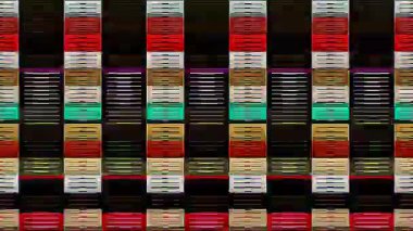 3D soyut parlak çizgiler, dalga, renkli, siyah arkaplan