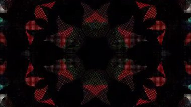 Soyut Kaleydoskop deseni tam renklerle. Sihirli mandala. 4k