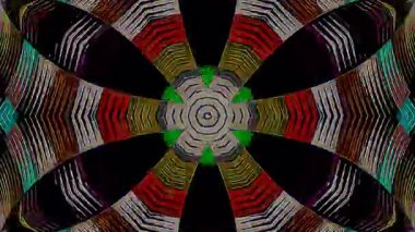 Soyut Kaleydoskop deseni tam renklerle. Sihirli mandala. 4k