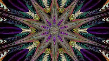 Soyut Kaleydoskop deseni tam renklerle. Sihirli mandala. 4k