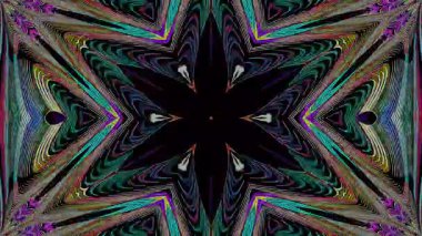Soyut Kaleydoskop deseni tam renklerle. Sihirli mandala. 4k